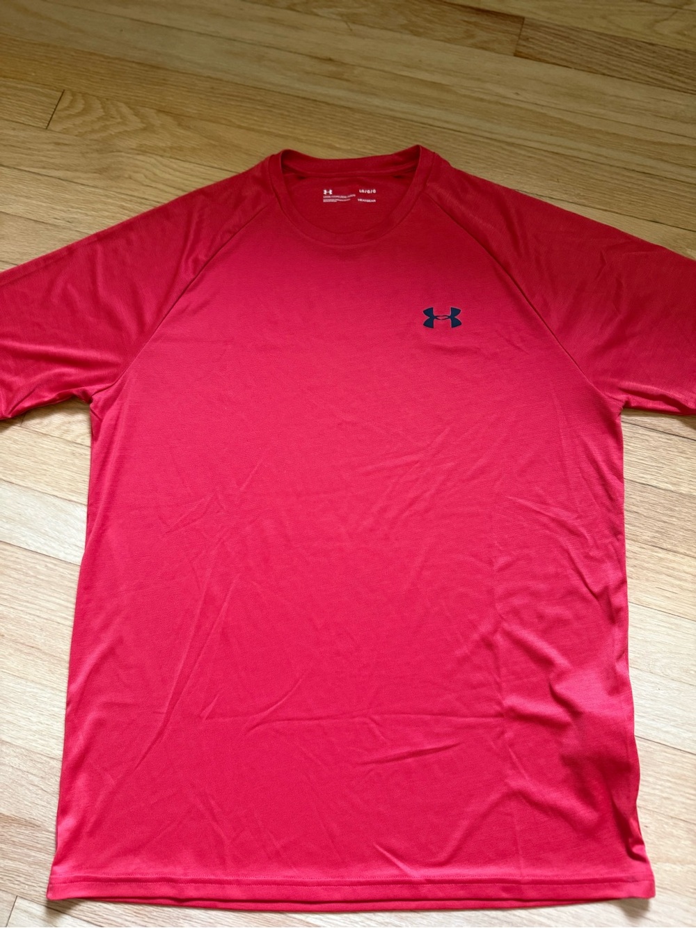 Under Armour Men's Bright Red Short-Sleeve Performance Tee with Black Logo
